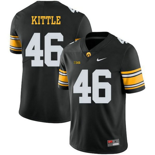Mens George Kittle Iowa Hawkeyes #46 Authentic Black Alternate College Football Jersey 102